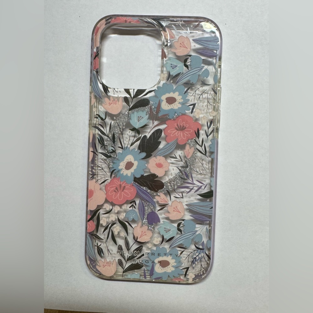 iPhone 15 Pro Max Clear Floral Phone Case MagSafe Compatible